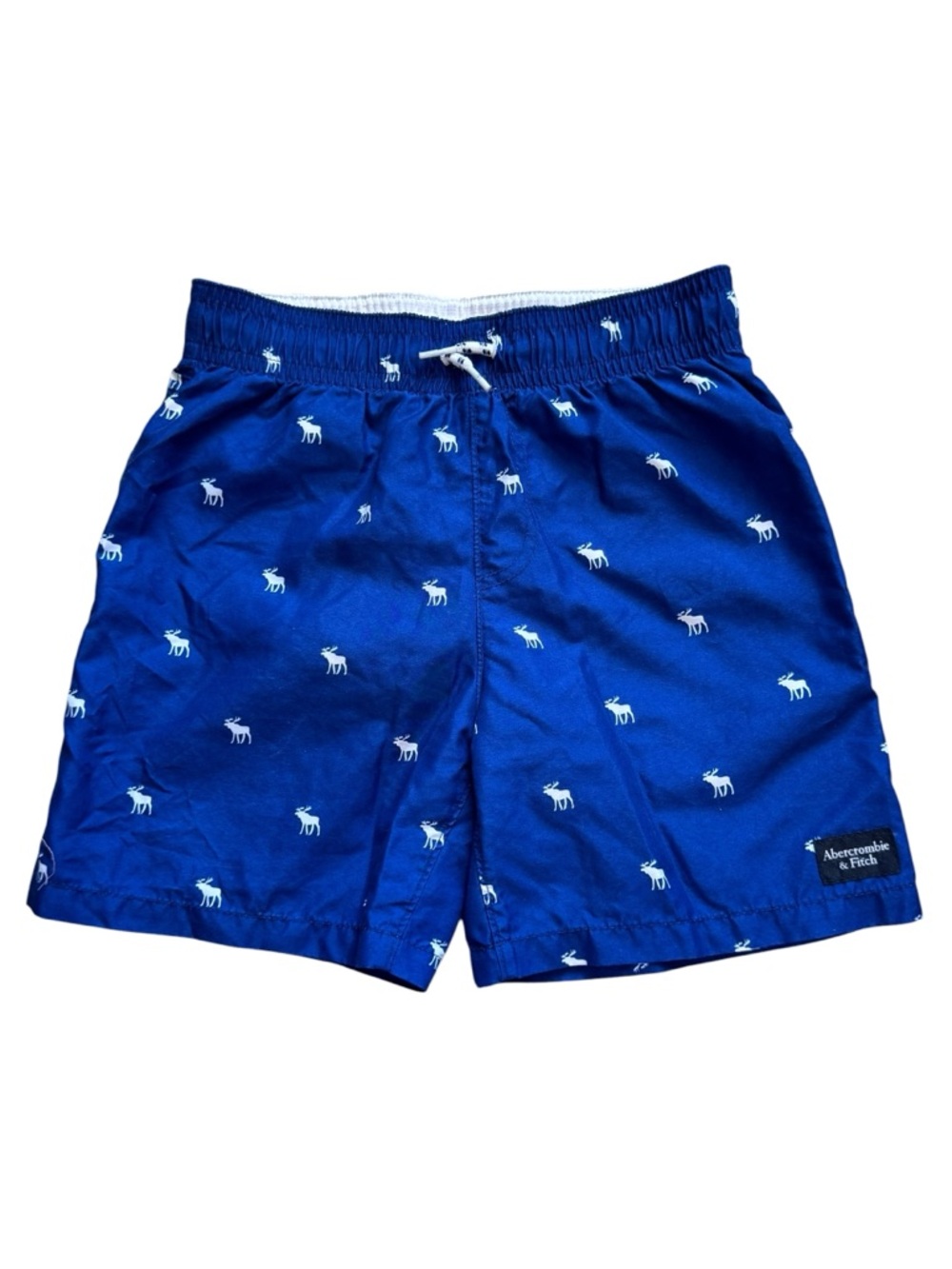 Abercrombie Kids Boys Swim Trunks Blue Moose Print Size 9/10 Lined